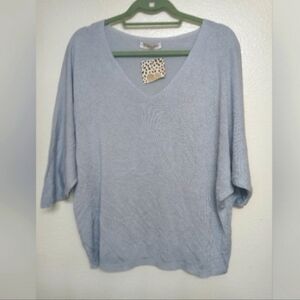 100% Cashmere Italian Made "Karamel" V-Neck Dolman Top Excellent